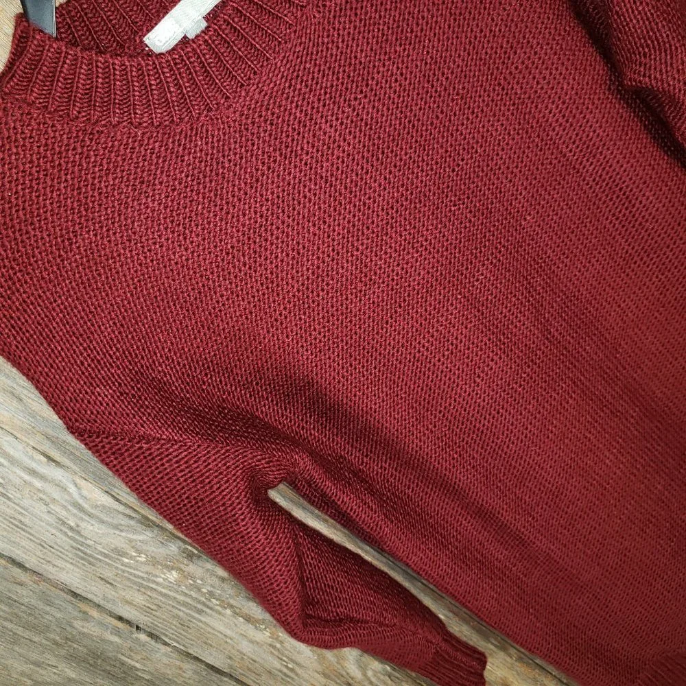 Asos 2 Burgundy Sweater Dress Cozy Rustic Cabin Whimsigoth Grunge Minimalist Mod